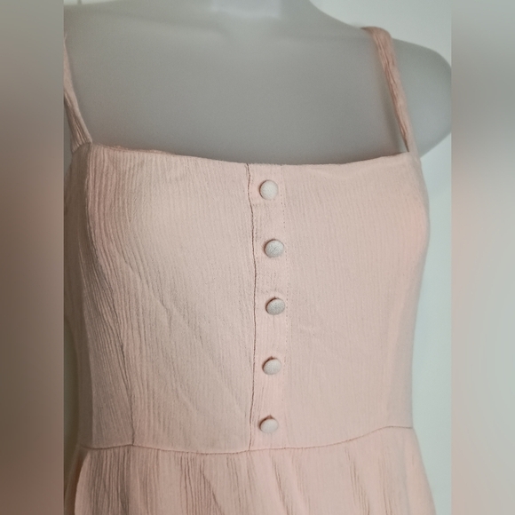 FOREVER 21 Charming Light Butterly Pink Barbiecore Button-Front Dress(#1,008) - Picture 3 of 9